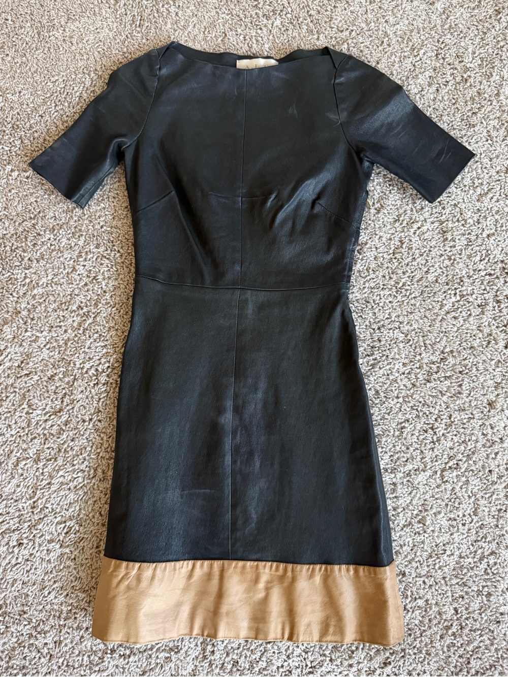 A.L.C. Black and Tan Leather Dress